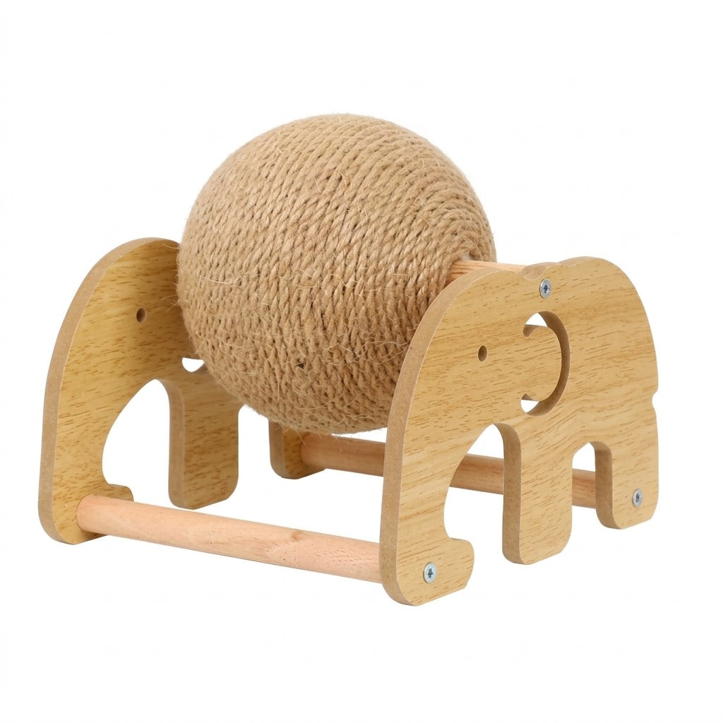 Petcendra Natural Wood & Sisal Interactive Scratcher