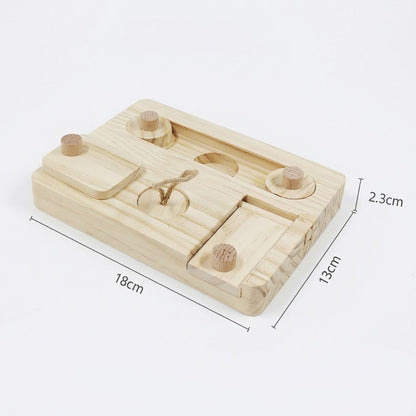Petcendra Premium Natural Wood Small Pet Foraging Puzzle