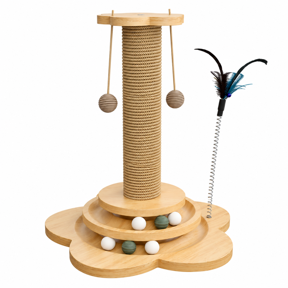 Petcendra WhiskerBloom Interactive Cat Scratching & Play Tower