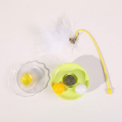 Petcendra 360° Interactive Catnip Toy with Feather & Bell