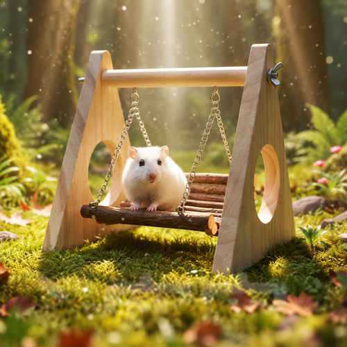 Petcendra Woodland Swing — Natural Wooden Swing & Perch