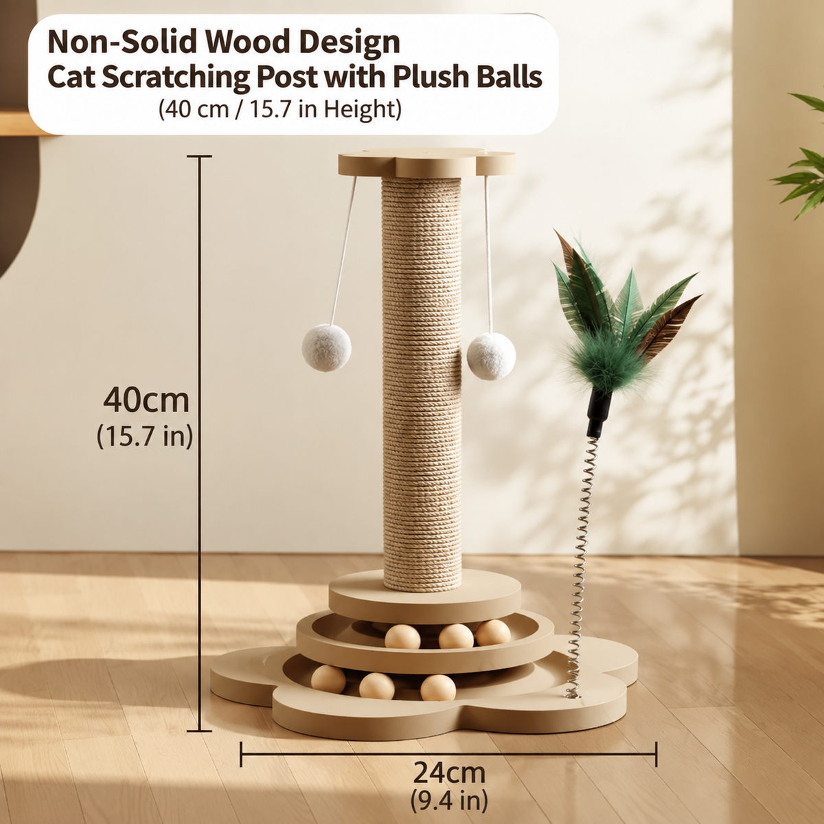 Petcendra WhiskerBloom Interactive Cat Scratching & Play Tower