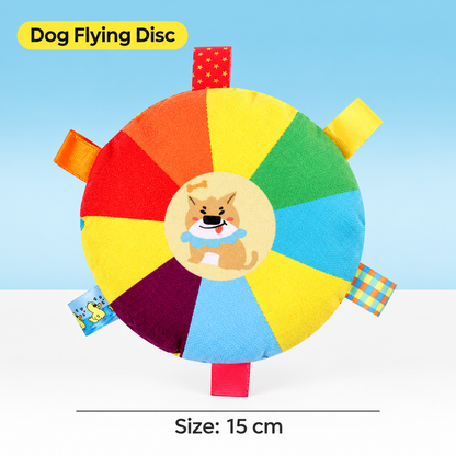 Petcendra PawJoy Rainbow Tug & Toss Dog Disc